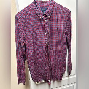 Ralph Lauren Red and Blue Casual Button Down Shirt